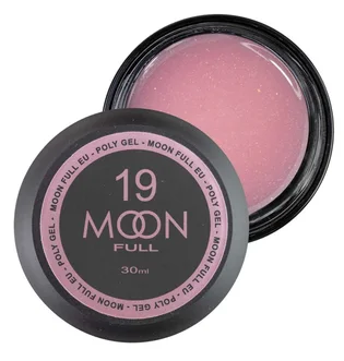 Nail Extension Polygel Moon Full #19, deep pink with shimmer, 30 ml