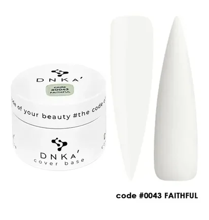 Камуфлююча база для нігтів DNKa' Cover Rubber Base French #0043 Faithful банка, 30 мл