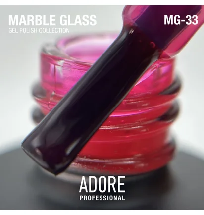 Гель-лак для вітражного покриття нігтів Adore Professional Marble Glass MG-33 Spinel, 8 мл