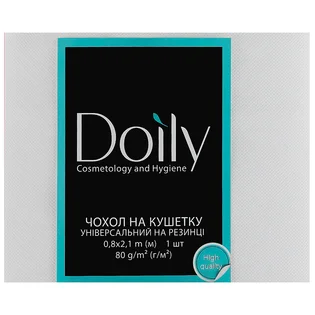 Чохол на кушетку Doily, зі спанбонду, з гумкою, білий, 80 г/м², 0.8×2.1 м
