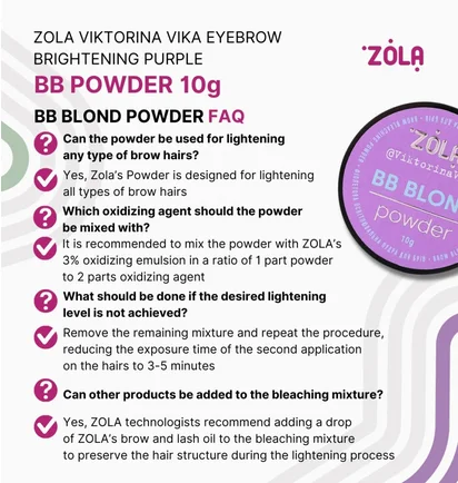 Освітлювальна фіолетова пудра для брів ZOLA BB, Blond Powder, 10 г