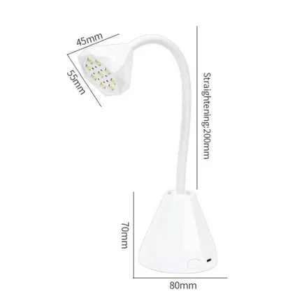 Лампа UV/LED для сушіння нігтів рожева на акумуляторі та USB, 5 Вт
