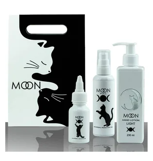 Лімітований набір Moon Full для догляду за руками: Universal Remover Gel 100 мл, лосьйон для рук Light Moon 230 мл, рідке лезо 30 мл