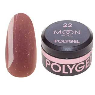 Nail Extension Polygel Moon Full #22, pink smoke with shimmer, 15 ml
