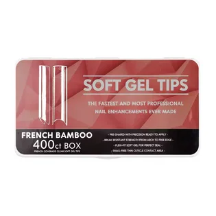 Гелеві тіпси Soft Gel Tips French Bamboo #1, прозорі, 400 шт