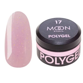Nail Extension Polygel Moon Full #17, lilac-white with shimmer, 15 ml