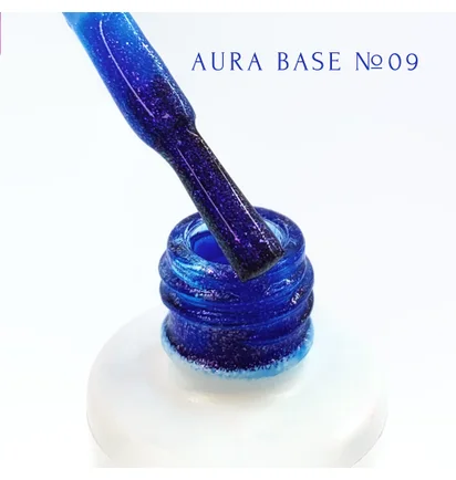 База-хамелеон з шиммером для нігтів Adore Professional Aura Base №09, синя індиго, 8 мл