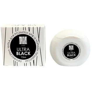 Нитка для розмітки брів Vilmy з пігментом, Ultra Black, 15 м