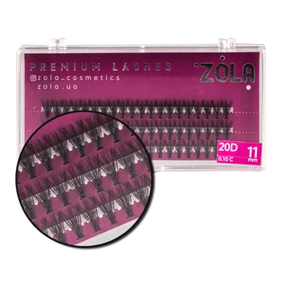 Вії в пучках ZOLA 20D, вигин C, товщина 0.10, довжина 11 мм