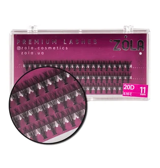 Вії в пучках ZOLA 20D, вигин C, товщина 0.10, довжина 11 мм