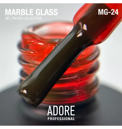 Гель-лак для вітражного покриття нігтів Adore Professional Marble Glass MG-24 Garnet, 8 мл