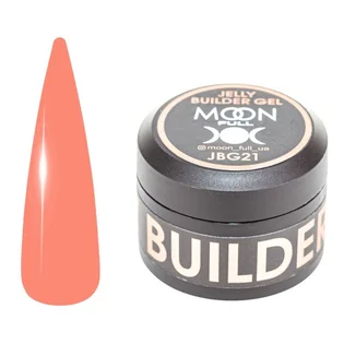 Żel-galaretka do przedłużania paznokci Moon Full Builder #21, półprzezroczysty łososiowy, 30 ml
