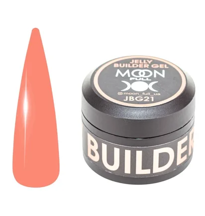 Żel-galaretka do przedłużania paznokci Moon Full Builder #21, półprzezroczysty łososiowy, 30 ml