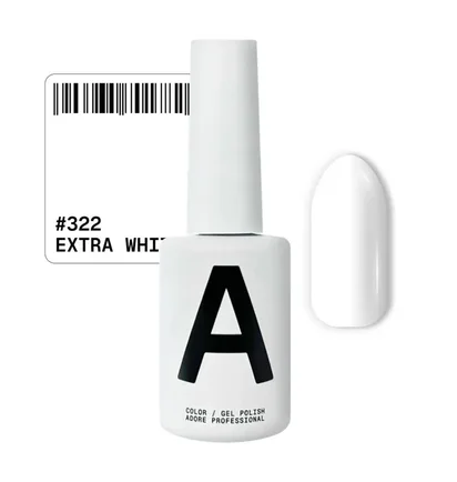 Lakier hybrydowy Adore Professional, paleta podstawowa, #322 Extra White, 12 ml