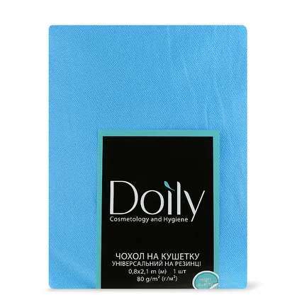 Чохол на кушетку Doily, універсальний, з гумкою 80 г/м², блакитний