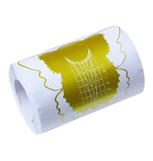 Nail Extension Forms, in roll, gold, 100 pcs