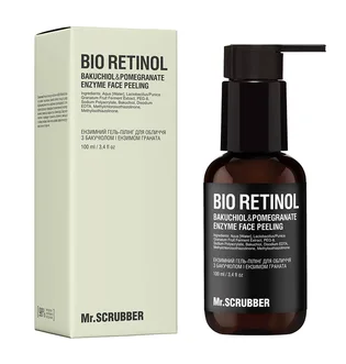 Ензимний гель-пілінг для обличчя Mr.Scrubber Bio Retinol, з бакучіолом та ензимом гранату, 100 мл