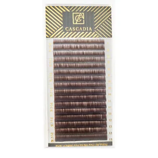 Rzęsy Mix Dark Chocolate Cascadia, skręt M, grubość 0.07, długość 7-14 mm, 16 rzędów