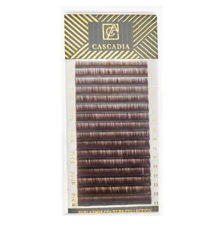Rzęsy Mix Dark Chocolate Cascadia, skręt M, grubość 0.07, długość 7-14 mm, 16 rzędów
