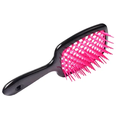 Гребінець для волосся Hollow Comb, малинова середина, чорна ручка
