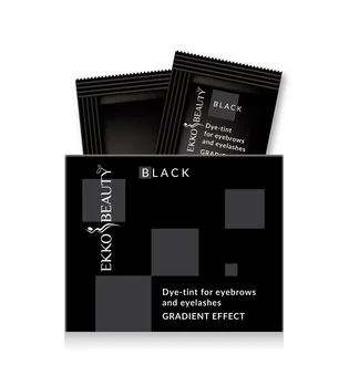 Краска-тинт для бровей и ресниц Ekko Beauty Gradient Effect, Black, 3 мл