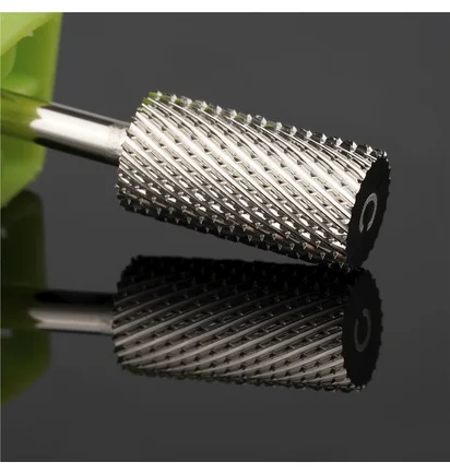 Твердосплавна фреза Kraken Nails, циліндр, з зеленою насічкою, 6.6 мм