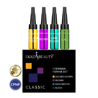 Набір хни для брів Ekko Beauty Classic, 4 відтінки