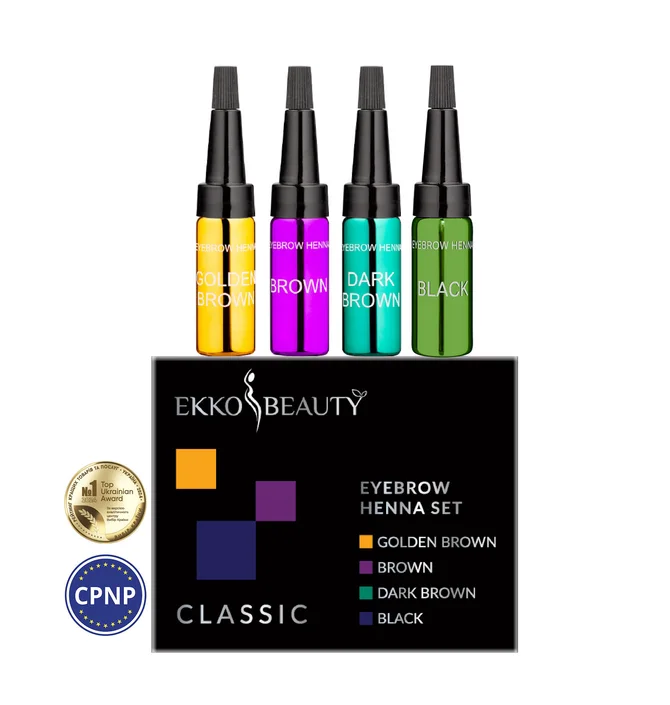 Набір хни для брів Ekko Beauty Classic, 4 відтінки