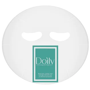 Косметологічна маска-серветка для обличчя Doily, з поліетилену, прозора, 50 шт