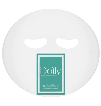 Косметологічна маска-серветка для обличчя Doily, з поліетилену, прозора, 50 шт