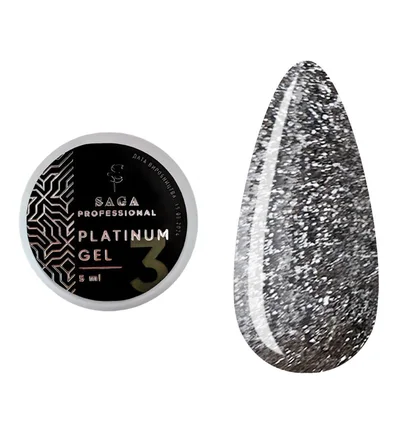Гель для дизайна ногтей SAGA Platinum Paint #03, 5 г