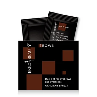 Краска-тинт для бровей и ресниц Ekko Beauty Gradient Effect, Brown, 3 мл