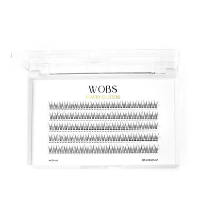 Накладні пучкові вії WoBs Fish Tail 10D, товщина 0.07, довжина 8 мм, 200 шт
