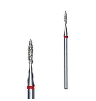 Frez diamentowy Staleks Expert, Płomyk, 1.6×8 mm, czerwony