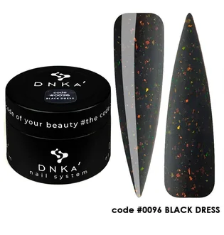 Камуфлююча база для нігтів DNKa' Cover Rubber Base French #0096 Black Dress, банка, 30 мл