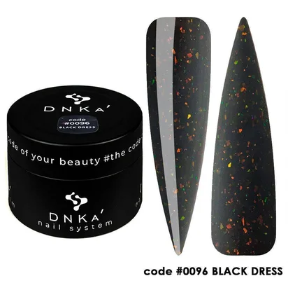 Камуфлююча база для нігтів DNKa' Cover Rubber Base French #0096 Black Dress, банка, 30 мл