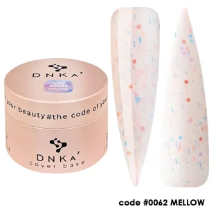 Камуфлююча база для нігтів з поталлю DNKa' Cover Rubber Base French #0062 Mellow, банка, 30 мл