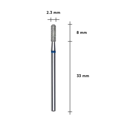 Diamond Bit Staleks Expert, Rounded Cylinder, 2.3×8 mm, blue