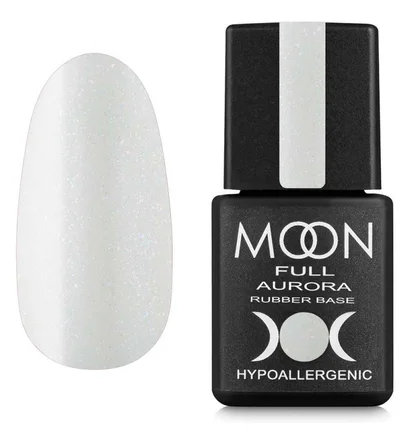 Kolorowa baza kauczukowa Moon Full Aurora #2003, mleczna z drobnym shimmerem, w słoiczku, 8 ml