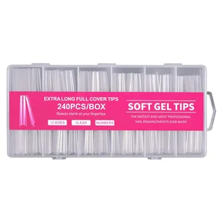 Гелеві тіпси прозорі Soft Gel Tips, Pink, 240 шт