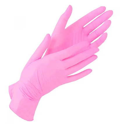 Nitrile Gloves Nitrylex, pink, size M, 100 pcs