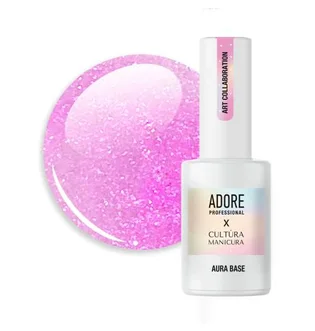 База-хамелеон з шиммером для нігтів Adore Professional Aura Base №03, малинова, 8 мл