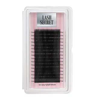Вії для нарощування Lash Secret, вигин L, товщина 0.10, довжина mix 9-13 мм, 16 ліній