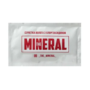 Влажная салфетка The Mineral с хлоргексидином, белая, саше