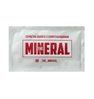 Влажная салфетка The Mineral с хлоргексидином, белая, саше