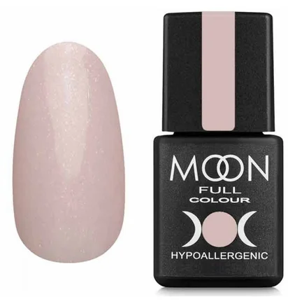 Lakier hybrydowy Moon Full Opal Color #504, delikatny różowy półprzezroczysty z drobnym złotym shimmerem, 8 ml