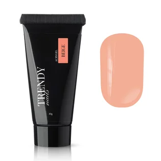 Акригель для нарощування нігтів Trendy Nails, Beige, HEMA/TPO free, 30 г
