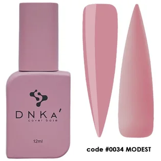 Камуфлююча база для нігтів DNKa' Cover Rubber Base French #0034 Modest, 12 мл