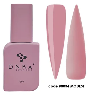 Камуфлююча база для нігтів DNKa' Cover Rubber Base French #0034 Modest, 12 мл