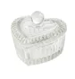 Glass Cup, with lid clear, heart-shaped